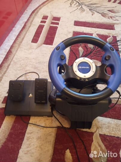 Игровой руль с педалями defender mx-v9