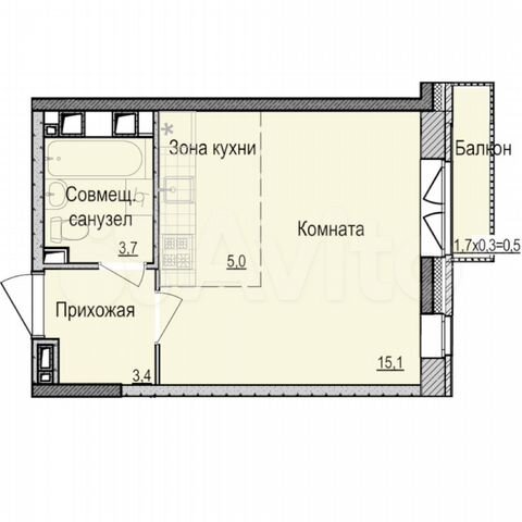 Квартира-студия, 27,2 м², 16/18 эт.