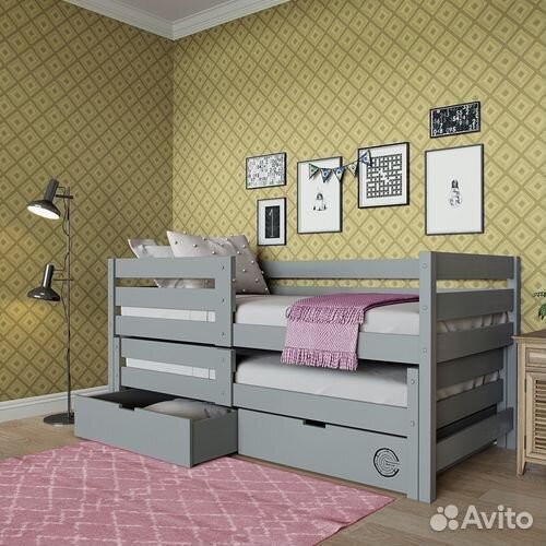 Кроватка софа детская из натурального дерева с бор