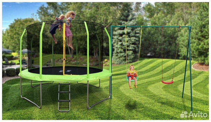 Батут с сеткой Baby Grad Cosmo 2.4м