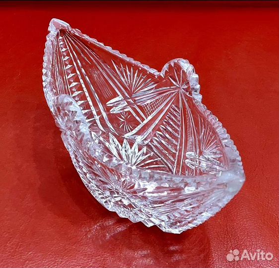 Ладья хрустальная СССР винтаж Чехия
