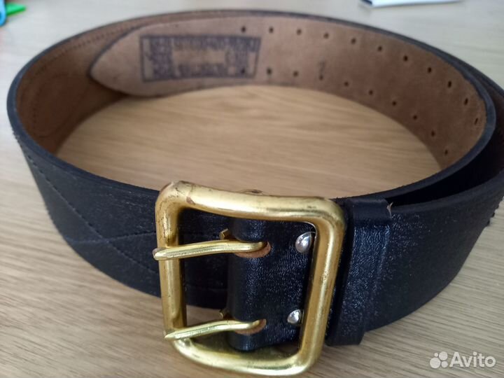 Ремень широкий черный кожаный