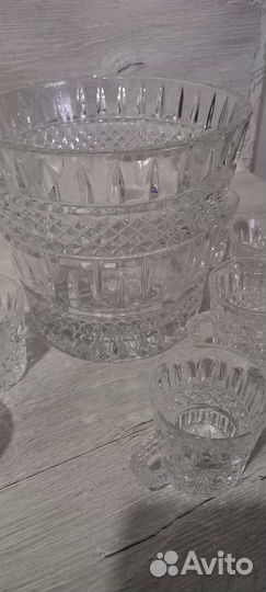 Крюшонница + стаканы хрусталь (Чехия)