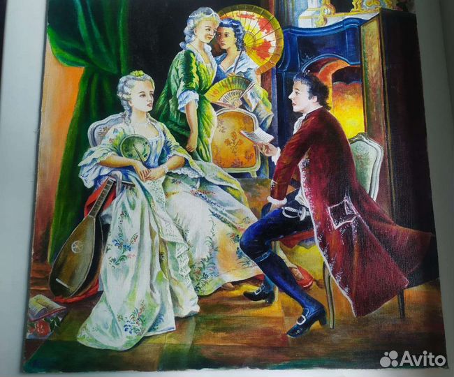 Картина маслом Занятия музыкой и другие