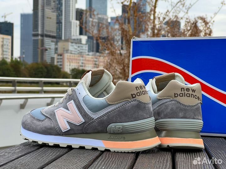 New Balance 574 Mint Grey Pink