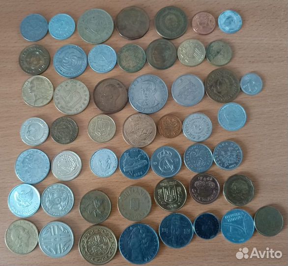 Иностранные монеты без повторов по типу(200 шт.)