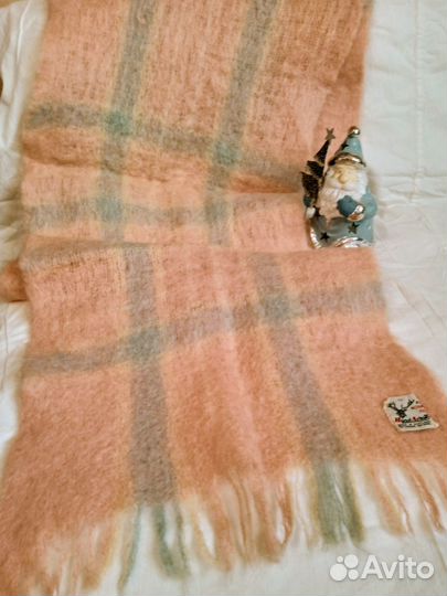Большой мохеровый шарф палантин Шотландия винтаж