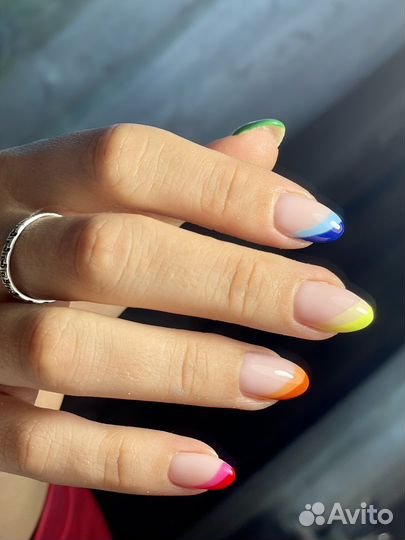 Маникюр покрытие гель лаком наращивание ногтей