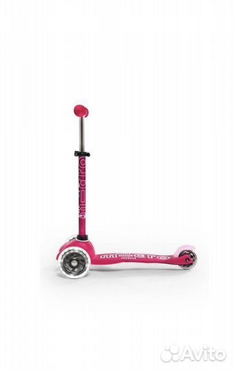 Самокат трехколесный Micro Mini Deluxe LED Pink
