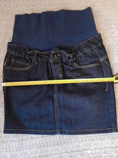 Юбка джинсовая короткая для беременных 44рр