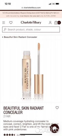 Charlotte tilbury beautiful skin radiant concealer