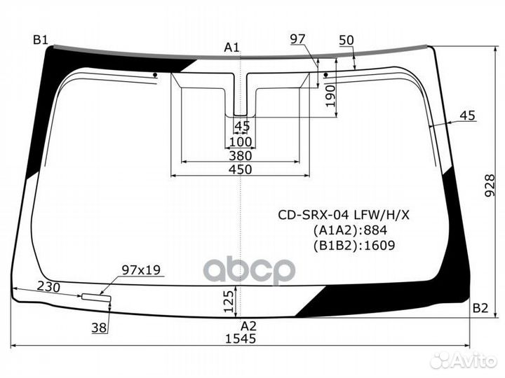 Стекло лобовое с антенной cadillac SRX 04-10 CD
