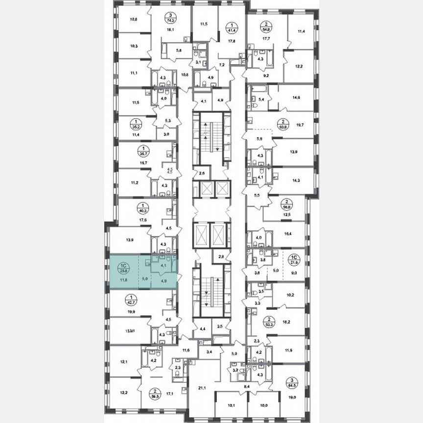 Квартира-студия, 25,8 м², 8/20 эт.