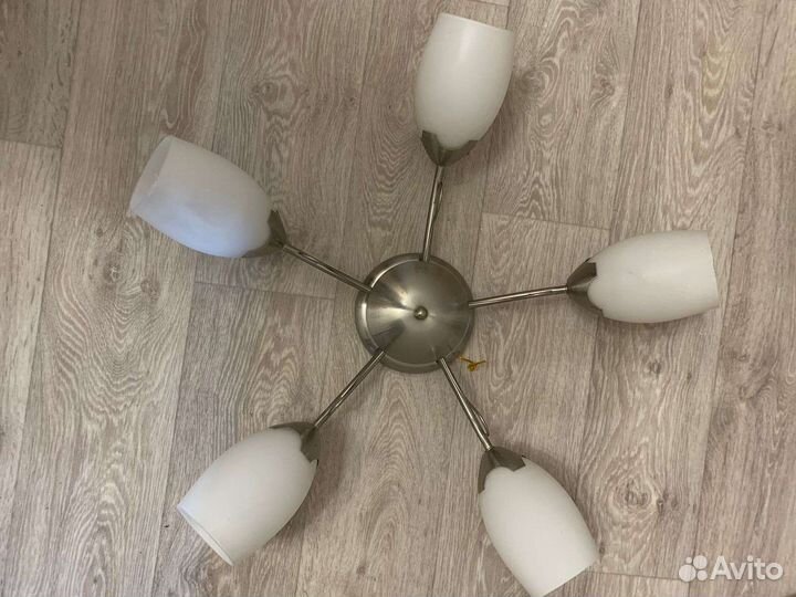 Люстра потолочная подвесная бу пятирожковая