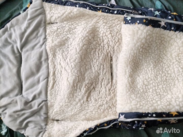 Зимний конверт в коляску на овчине