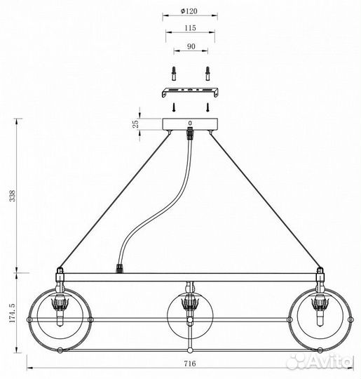Подвесная люстра Maytoni Carcass MOD312PL-10GCH