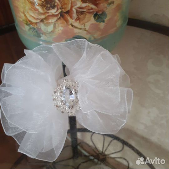 Банты для волос белые