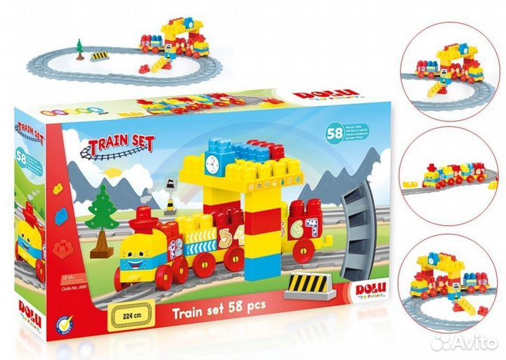 Конструктор Train Blocks 58 деталей
