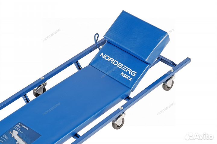 Лежак подкатной с подъемным подголовником