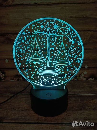 Ночник 3-D с индивидуальной гравировкой