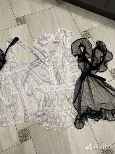 Школьный фартук черный и белый 4шт