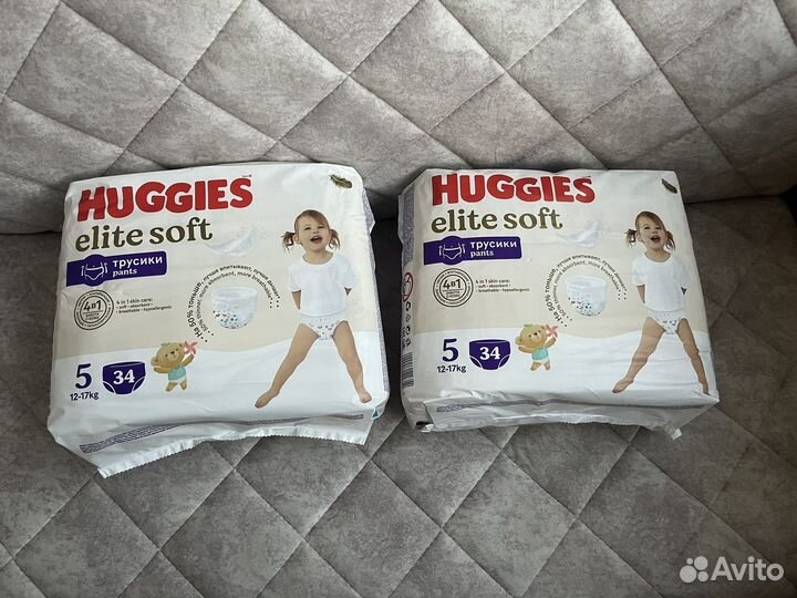 Подгузники трусики huggies elite soft 5