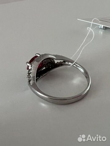 Серебряное кольцо с рубином 925 проба