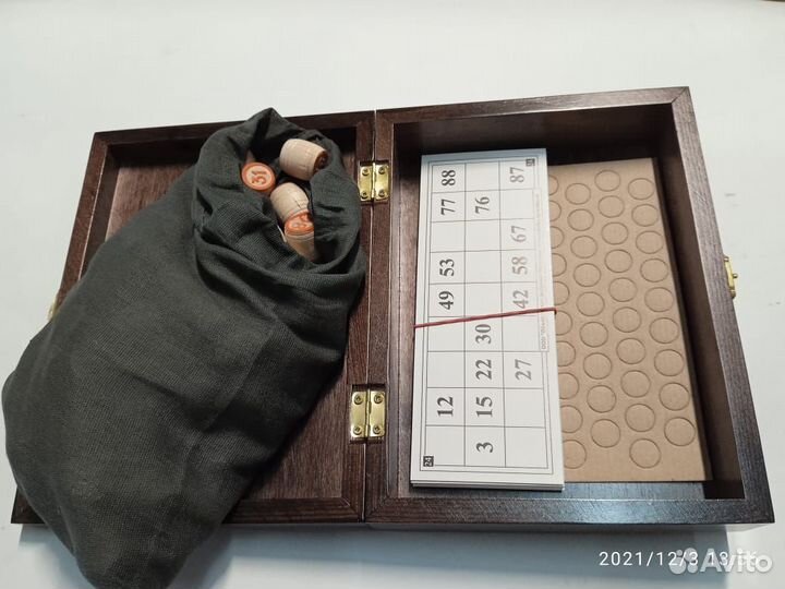 Игра Русское лото в деревянной венге шкатулке