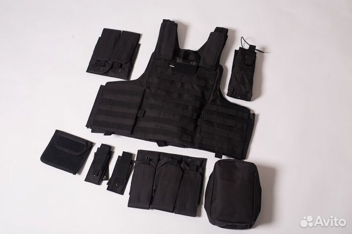Тактический военный бронежилет разгрузка - черный