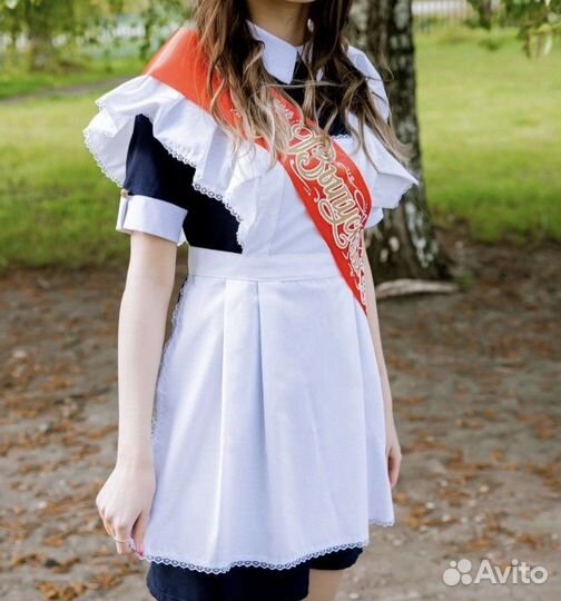 Школьный фартук + платье 152-158; 38-40