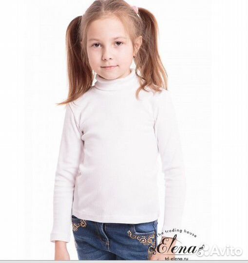 Водолазка белая школьная