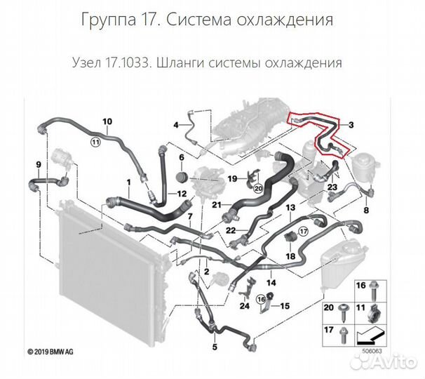 Патрубок охлаждения BMW G30/G11 17128602600