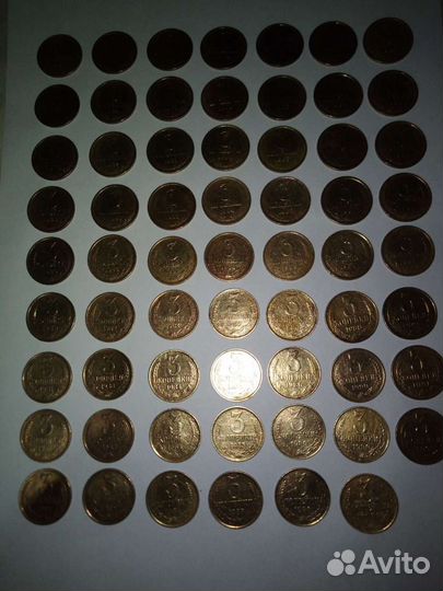 Монеты номиналом 3к,1961-1991