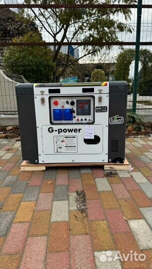 Дизельный генератор 10 kW G-power однофазный