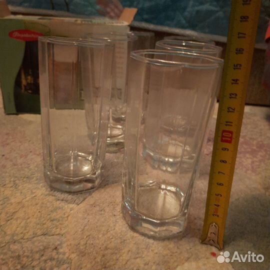 Стаканы набор стекло форма многогранник