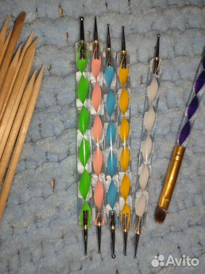 Кисть для наращивания ногтей, палочки, дотсы