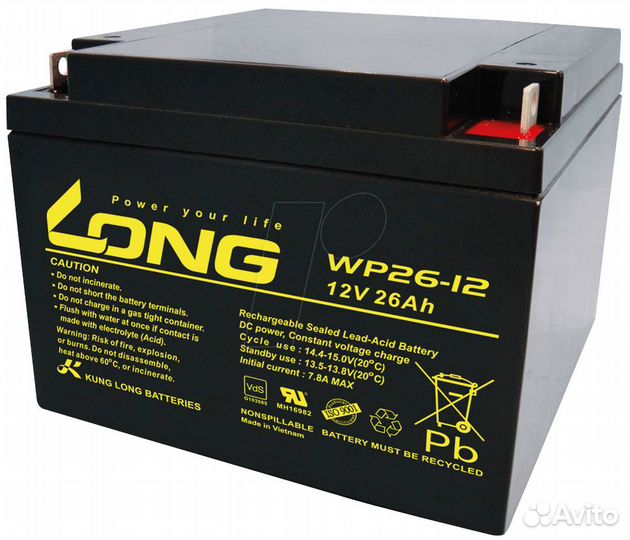 Аккумулятор WP26-12 12V 26Ah Kung Long