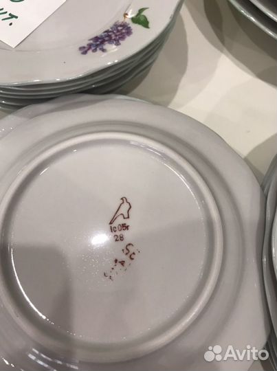 Тарелки разные, дулево -сирень