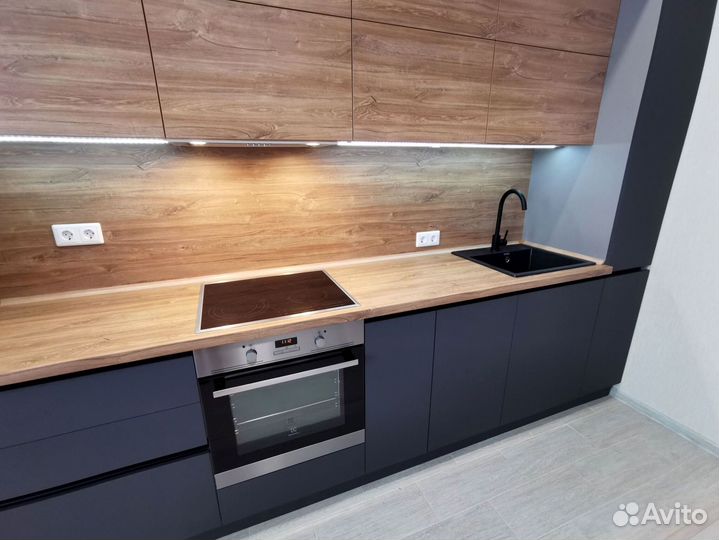 Прямая кухня с мдф фасадами