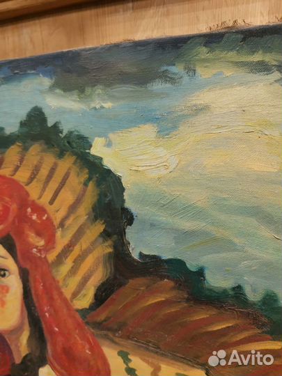 Картина маслом Девушка с лимонами на холсте