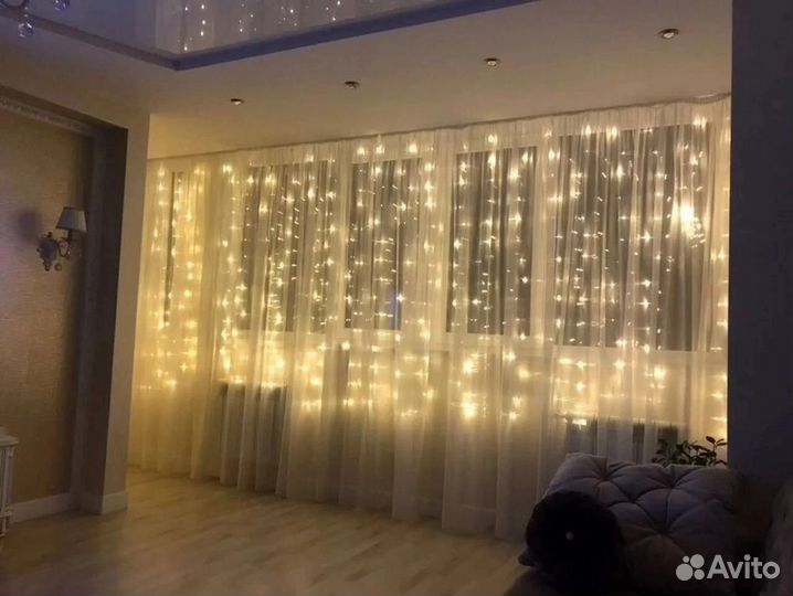 Гирлянда штора новая