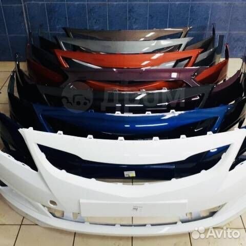 Бампера крашенные в цвет Хендай Солярис