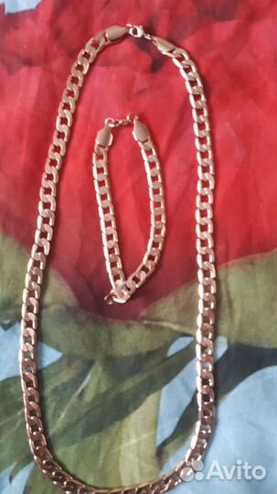 Комплект цепь и браслет мужской