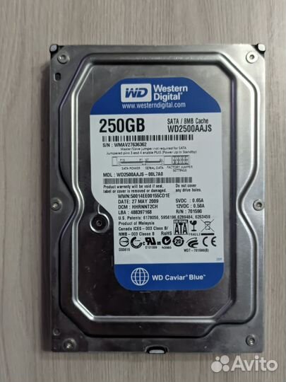 Жёсткие диски Western Digital blue 500gb и 250gb