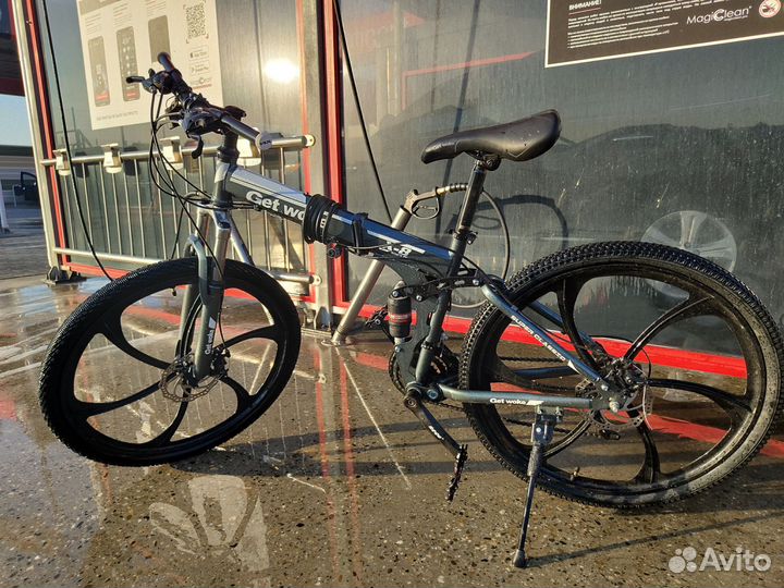 Велосипед бу складной, двухподвес, сталь, диски