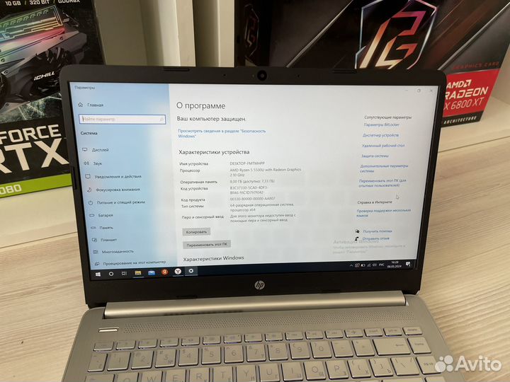 Нутбук HP Laptop 14s ryzen 5 5500u