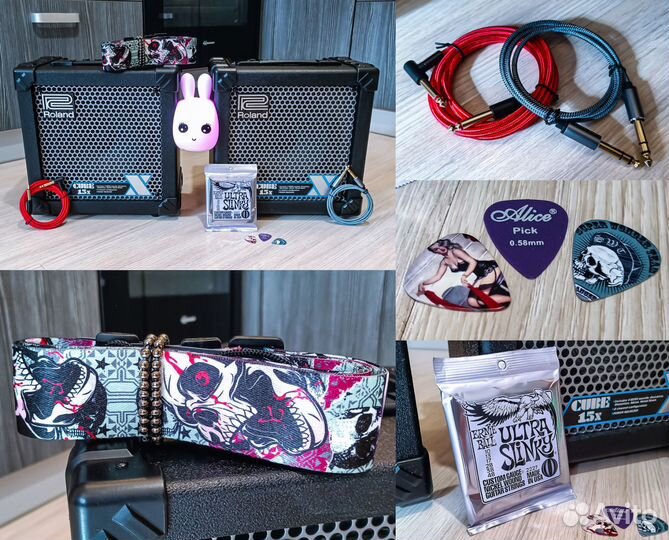 Roland Cube 15X + Ремень, Струны (Комбоусилитель)