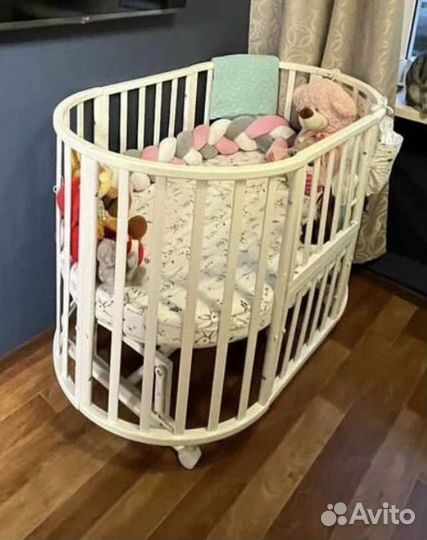 Детская кроватка трансформер с маятником