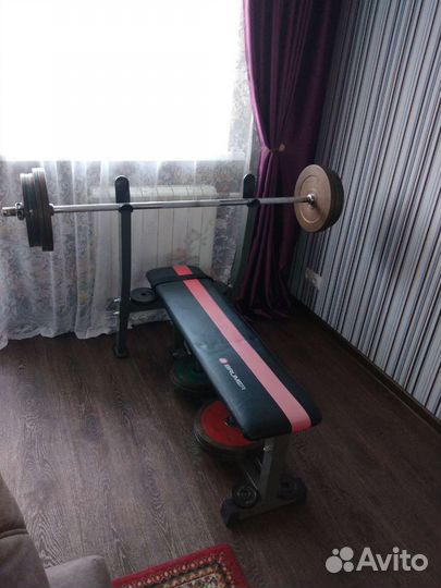 Скамья для жима и штанга 130 кг