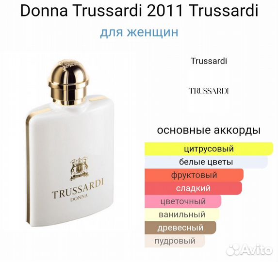 Trusardi Donna разливные масляные духи